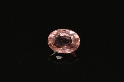 null Pink tourmaline oval on paper. 

Weight : 2.05 cts.