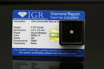 null White H" round diamond under seal.

Accompanied by a certificate of the IGR...