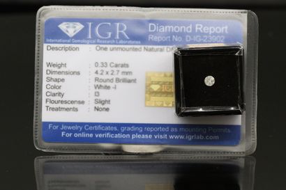 null Diamant "White-I" sous scellé. 

Accompagné d'un certificat IGR indiquant pas...