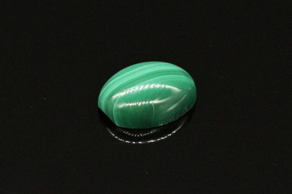 null Malachite oval cabochon on paper. 

Weight : 3.30 cts.