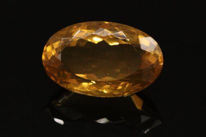 null Oval citrine on paper. 

Weight : 20.92 cts.
