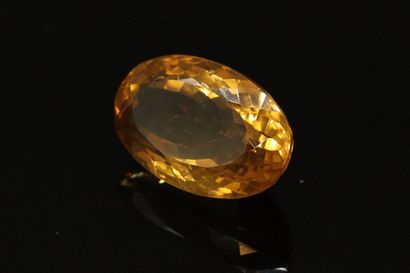null Oval citrine on paper. 

Weight : 20.92 cts.