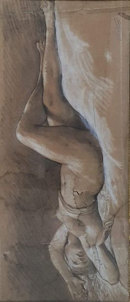 null BARRIAS Félix Joseph, 1822-1907,

Nu allongé,

crayon noir et craie blanche...
