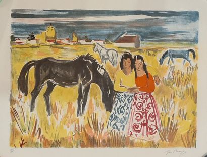 null BRAYER Yves (1907-1990)

Gypsies and horse, Camargue

Lithograph signed lower...