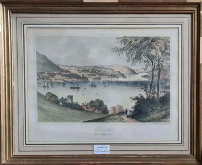 null Eight small 19th century engravings representing landscapes