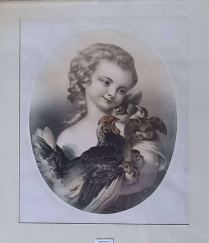 null ANONYMOUS

Girl with hens - Garconnet with rabbits 

Two oval engravings in...