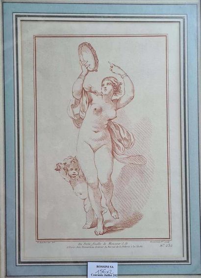 null 
LOT of two engravings:



BOUCHER François (After), Demarteau engraver

Woman...