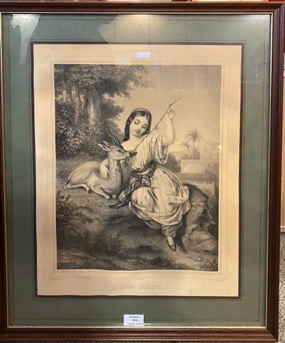 null Set of three engravings : 

- "The young Greek woman" 

- The young Scot".

-...