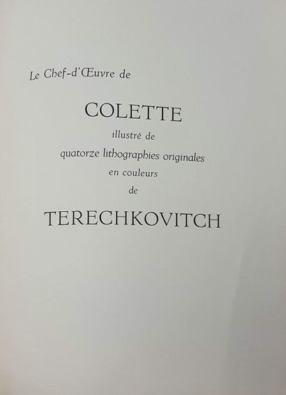 null 
COLETTE. La Treille muscate. Paris, Robert Léger, 1961. In-4, en feuilles,...