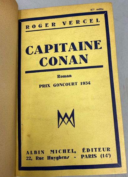 null VERCEL Roger - Capitaine Conan - Editions Albin Michel - Paris - 1934 - In-12

Reliure...