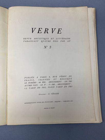 null VERVE, Revue artistique et littéraire n°3, volume 1, 1938, In-fol

Comprenant...