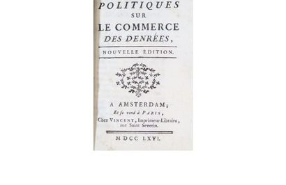 null [LA PLOMBANIE (Henri de Goyon de)]. Vues politiques sur le commerce des denrées....