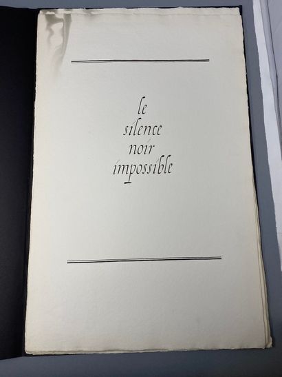 null Le silence noir impossible, Editions 9/40, 1984, Grand In -fol dans son emboitage

Comprenant...