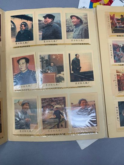 null Collection de douze étiquette d'allumette à l'effigie de Mao et huit personnages...