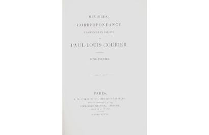 COURIER (Paul-Louis). Mémoires, correspondance...