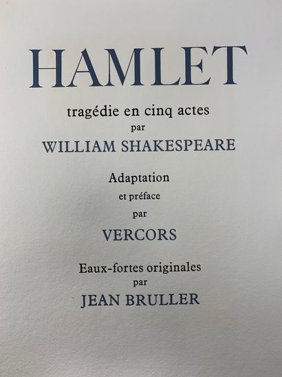 null SHAKESPEARE William et VERCORS, Hamlet, Jean-Bruller Vercors, Paris, 1965, emboîtage...