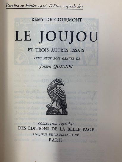 null BOISSARD Maurice, Villégiature suivi de Un livre sur Paris, Editions de la Belle...