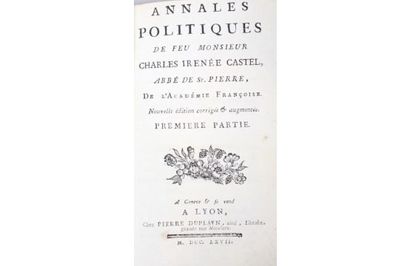 null SAINT-PIERRE (Charles-Irénée Castel de). Annales politiques. Nouvelle édition...