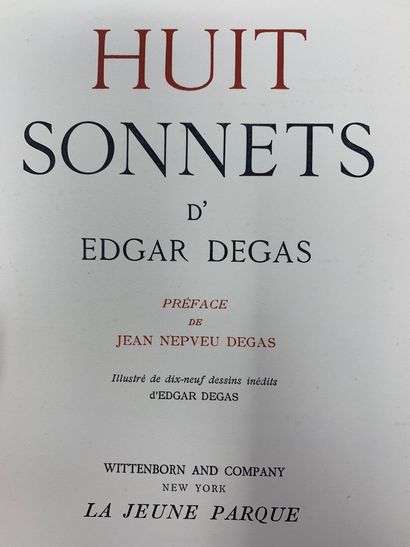 null DEGAS Edgar, Huit sonnets d'Edgar Degas, Préface de Jean Nepveu Degas, La jeune...