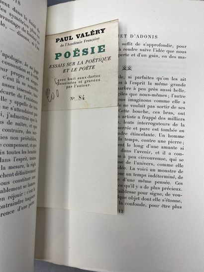 null VALÉRY Paul , Poësie. Essais sur la poëtique et le poëte illustrés de 8 eaux-fortes...