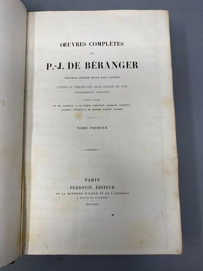 null BERANGER P-J, Oeuvres complètes, 2 volumes, Editions Perrotin, Paris, 1847,...