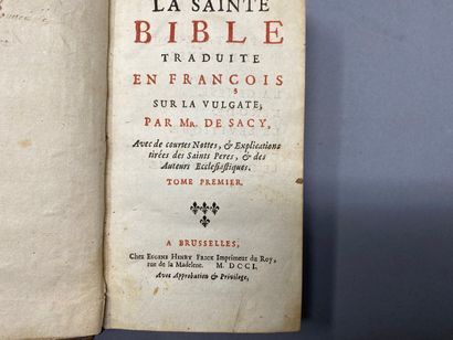 null Sainte Bible, ensemble de 9 ouvrages comprenant 7 volumes et 2 suites, Brusselles,...