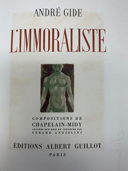 null GIDE André, L'Immoraliste, exmplaire n0AC 36 (pur chiffon Johannot), Éditions...