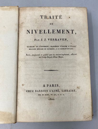 null J. J. VERKAVEN - Traité de nivellement - Editions Barrois l'Ainé, Paris 1820...