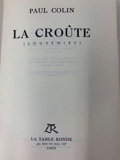 null COLIN Paul, La croûte, La Table Ronde, Paris, 1957, broché 

Envoi manuscrit...
