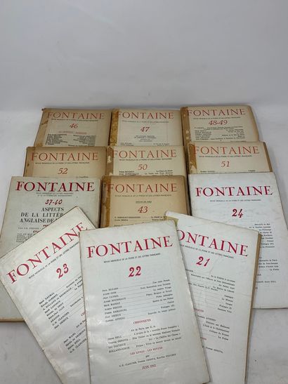 null REVUE FONTAINE 

Ensemble de douze revues Fontaine, Revue Mensuelle des Lettres...