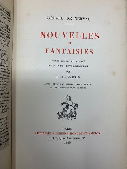 null LITTERATURE FRANCAISE - GERARD DE NERVAL



Ensemble de trois ouvrages issus...