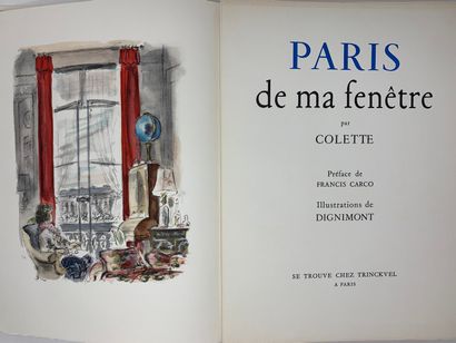 null COLETTE, Paris de ma fenêtre, préface de Françis CARCO, illustrations de DIGNIMONT,...