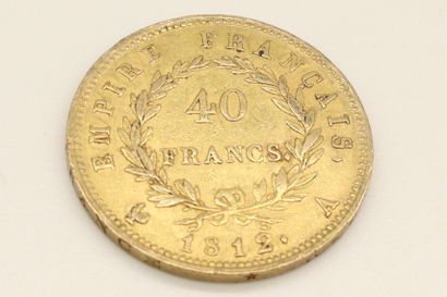 null Pièce en or de 40 francs Napoléon Ier (1812 A)

TB.

Poids : 12.89 g.
