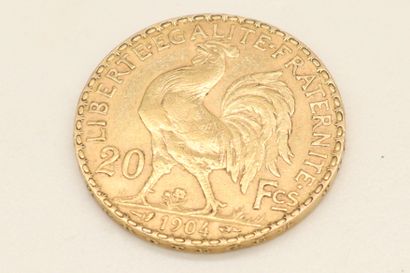 null Pièce en or de 20 Francs au coq (1904)

Poids : 6.45 g.