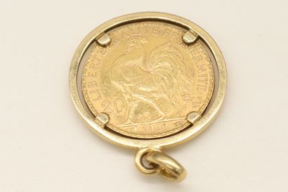 null Pièce de 20 Francs or au Coq 1907 montée en pendentif.

poids : 9.2g.
