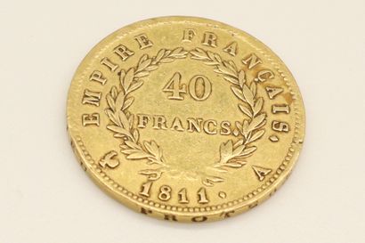 null Pièce en or de 40 Francs Napoléon Ier tête laurée 1811,A.

Poids 12.8 g.