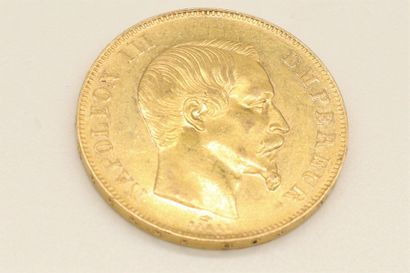 null Pièce en or de 50 francs Napoléon III tête nue 1857 A (A : atelier Paris).

Poids...