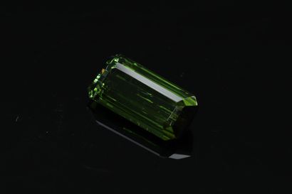 null Tourmaline baguette on paper.

Weight : 2.41 cts.