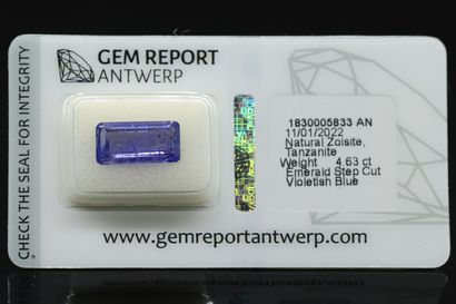 null Tanzanite "violetish blue" emerald on paper.

Accompanied by a GEM ANTWERP certificate.

Probably...