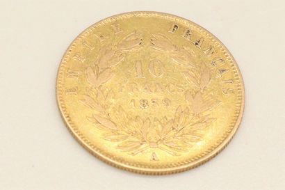 null Pièce en or de 10 francs Napoléon III tête nue 1859 A (atelier : Paris).



Poids...