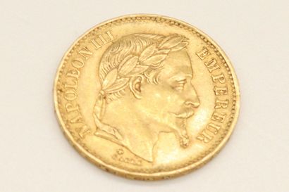 null Pièce en or de 20 francs Napoléon III tête laurée (1868)

Poids : 6.5 g.