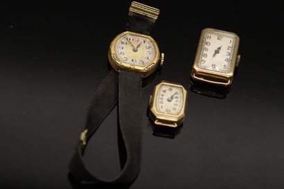 null Lot de boîtiers de montres comprenant:

- une montre bracelet, boîtier carré...