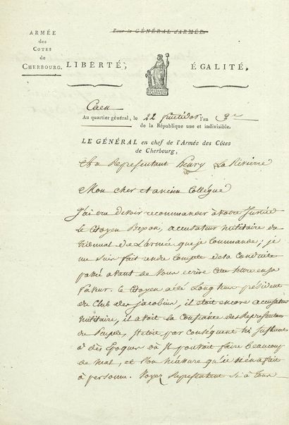 null Jean-Baptiste AUBERT-DUBAYET (1757-1797) général de la Révolution, député à...