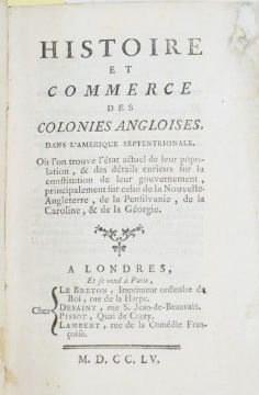 null [BUTEL-DUMONT (Georges-Marie)]. Histoire et commerce des colonies angloises,...