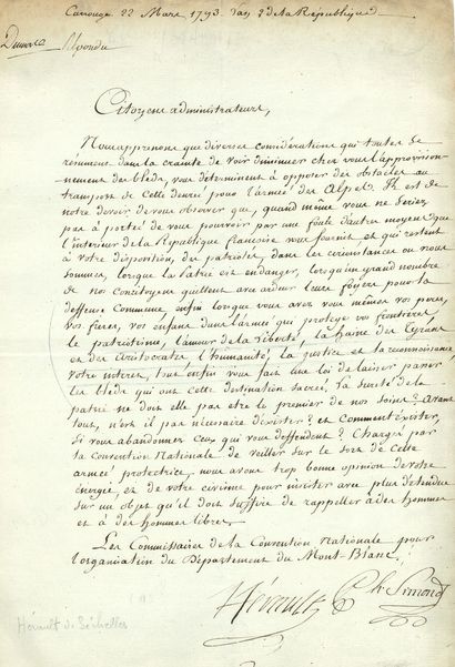 null Marie-Jean HÉRAULT DE SÉCHELLES (1759-1794) avocat, député de Paris à la Législative,...