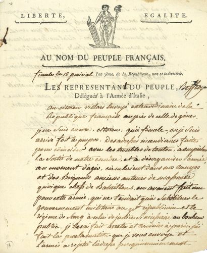 null Louis-Étienne BEFFROY (1755-1820) conventionnel (Aisne). L.A.S. comme Représentant...