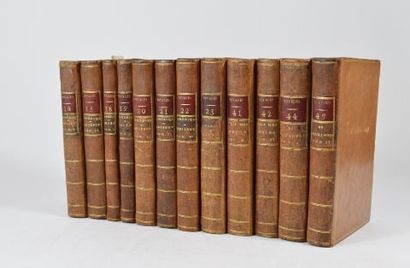 null COLLECTION DE VOYAGES. — Ensemble 6 ouvrages en 12 volumes in-8, basane blonde...