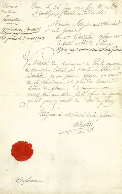 null Charles-Philippe RONSIN (1751-1794) auteur dramatique exalté par la Révolution,...
