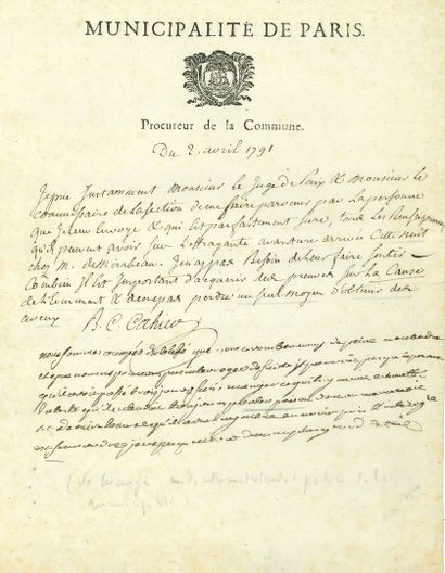 null Bon-Claude CAHIER de Gerville (1751-1816) Procureur-Syndic de la Commune de...