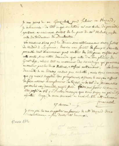 null Marie-Pierre-Adrien FRANCASTEL (1761-1831) conventionnel (Eure), sent on a mission...